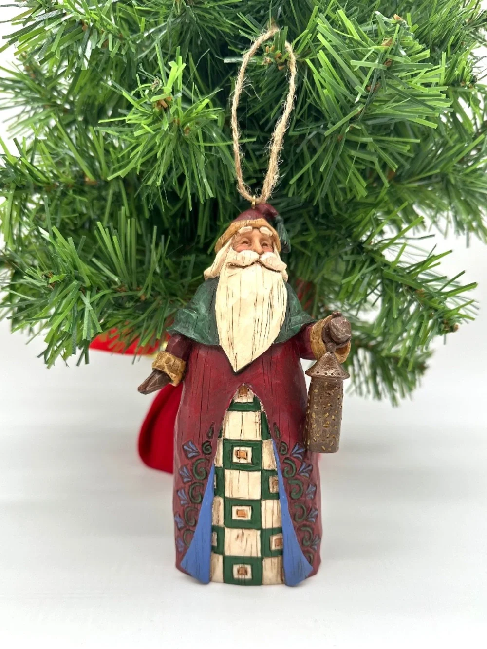 Jim Shore 2002 Santa With Lantern Ornament Heartwwod Creek Enesco VTG